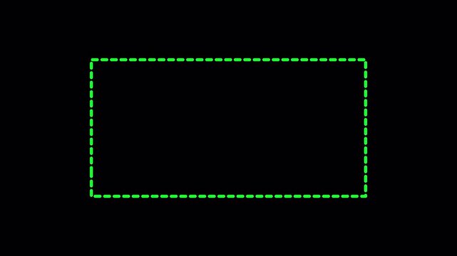 squre frame animation of dotted lined transparent background squar path animation of dotted lines for left to right in 4K animation with alpha channel 