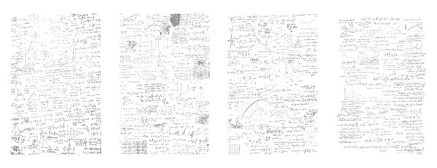 Obraz premium Handwritten mathematical equations and scientific diagrams on aged paper texture mathematics science