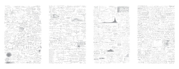 Obraz premium Handwritten mathematical equations and scientific formulas on white paper background mathematics science