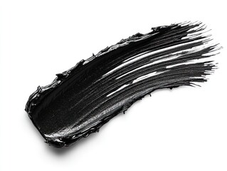Fototapeta premium abstract black mascara texture, brush stroke isolated on white background