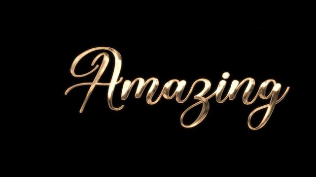 Amazing golden text animation on a black background, perfect for intros and transitions.