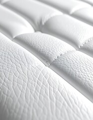 Naklejka premium Close-up abstract view of white quilted leather texture.