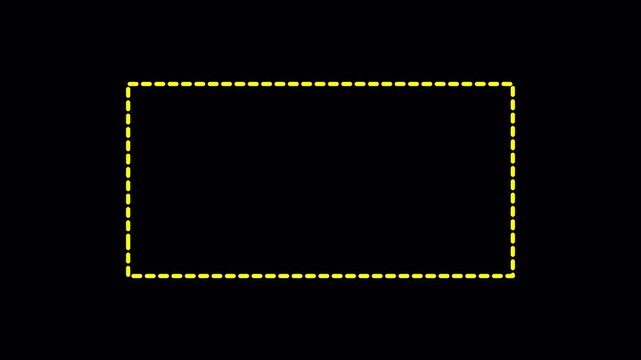 squre frame animation of dotted lined transparent background squar path animation of dotted lines for left to right in 4K animation with alpha channel 