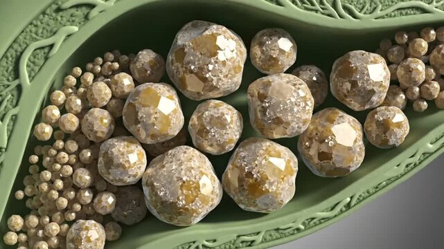 Ultra-Realistic Scientific 3D Visualization of Gallstones &ndash; Static Gallbladder Anatomy