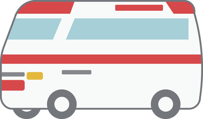 救急車のアイコンイラスト、救急医療と緊急対応のシンボルのイラスト