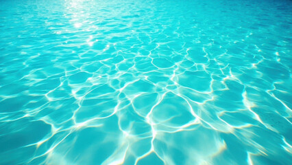 Obraz premium Sparkling turquoise water surface with sunlight reflections and ripples