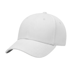 Fototapeta premium White baseball cap with curved brim and adjustable back
