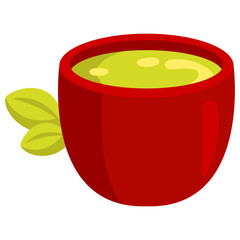 Green tea cup vector icon