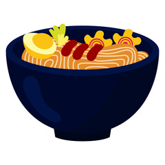 Japanese Ramen Noodle Bowl Vector