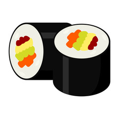 Japanese Maki Sushi Rolls Vector
