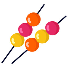 Colorful Sweet Candy Skewers Icon