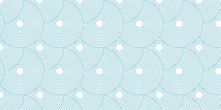 Seamless geometric spiral pattern and abstract circle wave lines overlapping pattern isolated. Design technology or modern concept. Ornament overlapping background. Colorful element line pattern.