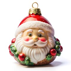 Fototapeta premium Cute Santa Figurine Ornament for Winter Holiday Celebration and Gift Tags