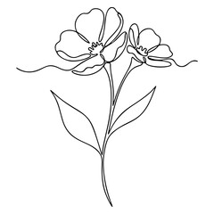 flower continuous line art drawing style
