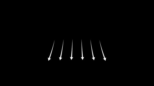 White arrows fly out. Airflow control. Animation overlay on video.