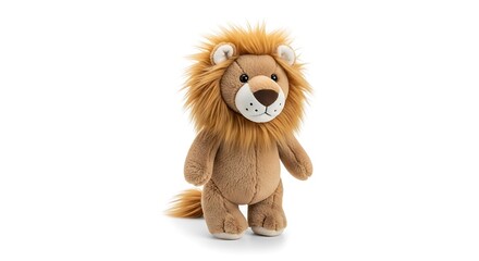 Plush lion with transparent background