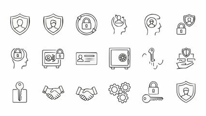 Security icons and protection symbols.