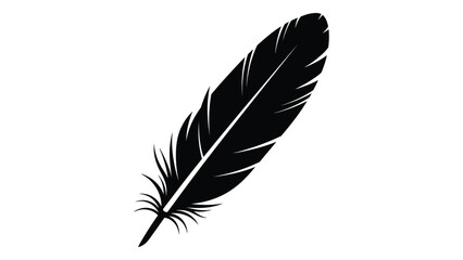 A black feather on a white background isolated on white background, Vector © MDRaisul