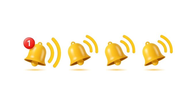 A notification icon with multiple bells ringing and one red alert