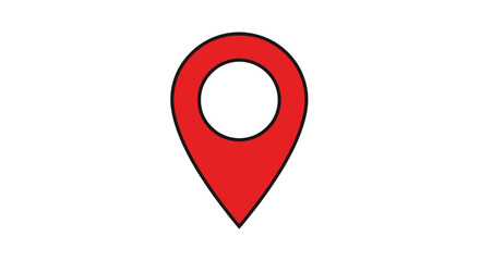 Red Location Pin Icon for Map Navigation.