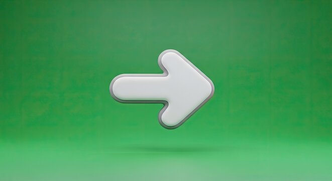 Modern white arrow pointing right on green background