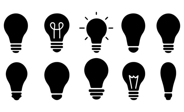Light bulb silhouettes vector pack
