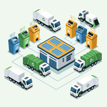 Sustainable Energy Facility with Solar Panels.
