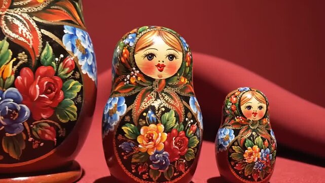 Russian Matryoshka Dolls Floral Decoration.