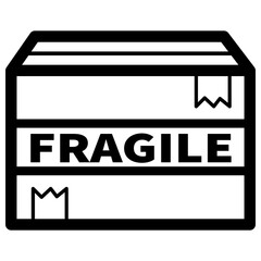Fragile Shipping Box Line Icon
