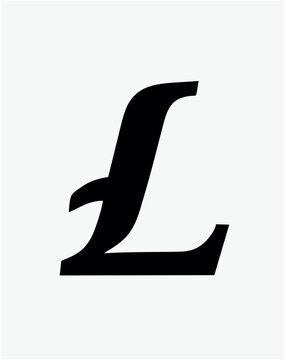 Large black letter L symbol.