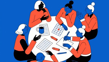 Diverse Group of People Collaborating Around a Table