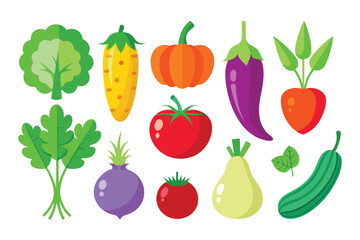 Fototapeta premium vegetable vector on white background