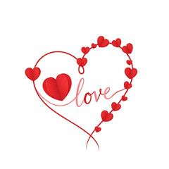 Red Heart Love Symbol with Small Hearts Frame, Romantic Valentine's Day Design