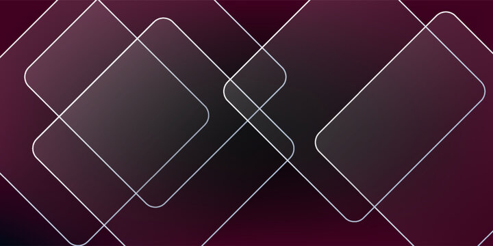 Abstract Geometric Neon Lines on Dark Gradient Background With Overlapping Rounded Squares and Modern Minimal Design
