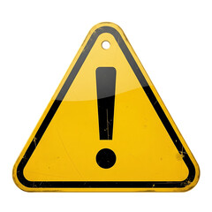 Yellow Warning Sign with Black Exclamation Mark, Danger Alert Symbol