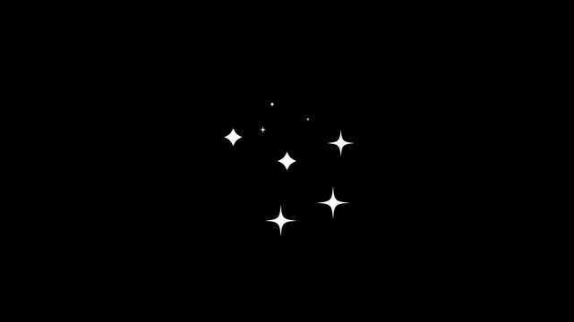 Star blinking glitter sparkle on Black background, Magic flash, glitter motion explosion or shimmering animation on Black background.4k star sparkle vector doodles, glowing light effect