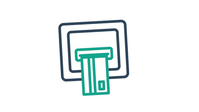 ATM Machine icon animation. animation icon related to bank. Suitable for site web, app, UI, user interfaces, provide visual feedback and more. Alpha channel