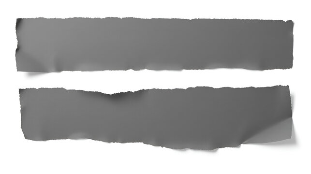 Pieces of torn black horizontal paper with soft shadow stuck on white squared background. Vector illustration