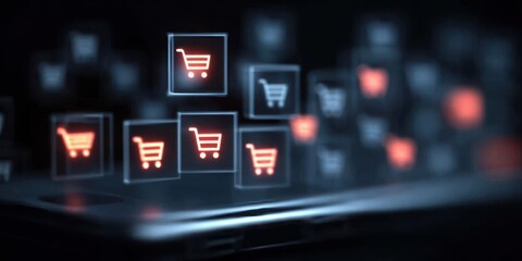 Fototapeta premium A morning routine where a mobile client is browsing an online store with gentle service prompts and clear shopping cues that elevate the day with effortless discovery and joy