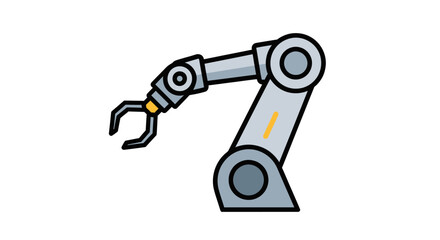 Cartoon Illustration of a Robotic Arm with Gripping Claws.