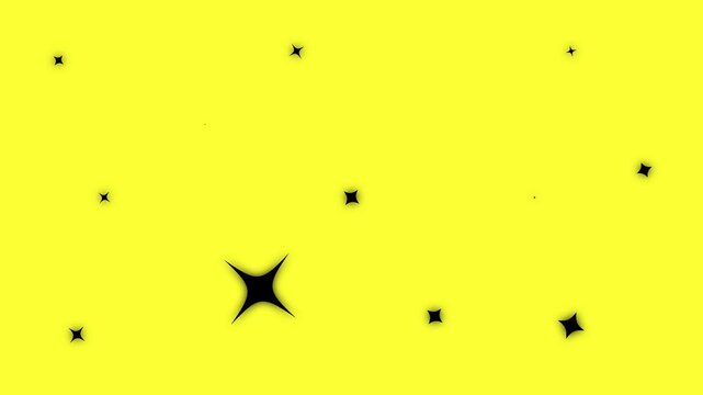 Star blinking glitter sparkle on Yellow screen, Magic flash, glitter motion explosion or shimmering animation on Yellow background.4k star sparkle vector doodles, glowing light effect