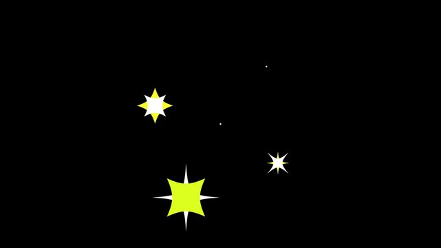 Star blinking glitter sparkle on Black background, Magic flash, glitter motion explosion or shimmering animation on Black background.4k star sparkle vector doodles, glowing light effect
