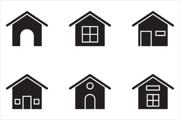 Fototapeta premium Home icon set collection. Home page icon. House icon, Simple house symbol, Building icon. Vector illustration.