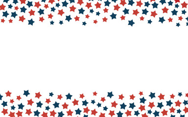 Red and blue stars forming two straight horizontal borders on a plain white surface