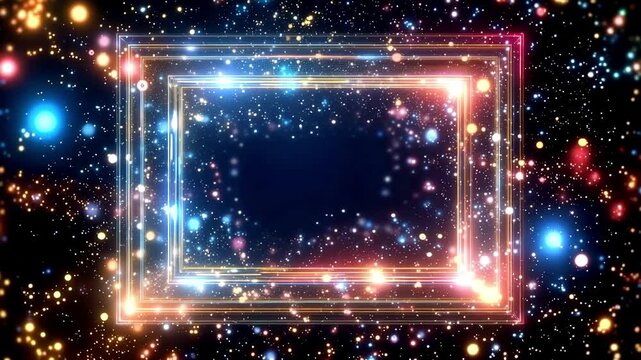 Multicolored Ethereal Smoke Floating Particles. Mystical swirling smoke with floating glowing particles, creating an atmospheric and dreamy visual effect.