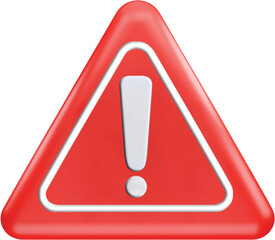 Warning Sign red Pentagonal Shape with Exclamation Mark