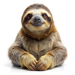 Fototapeta premium Cute Three-Toed Sloth Portrait Representing Relaxation and Calmness