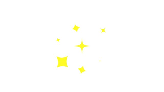 Star blinking glitter sparkle on White background, Magic flash, glitter motion explosion or shimmering animation on White background.4k star sparkle vector doodles, glowing light effect