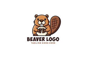 Mascot Modern beaver logo design