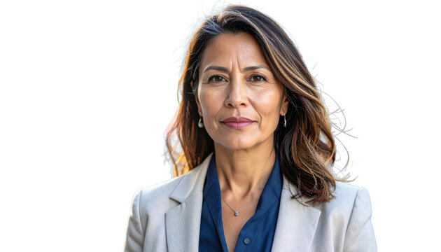 Mature Leadership And Female Empowerment Portrait Of Confident Middle Aged Businesswoman In Blazer On Transparent Background